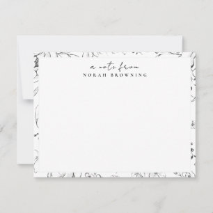 Carte De Correspondance Papeterie personnalisée à motif botanique floral m