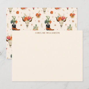 Carte De Correspondance Papeterie personnalisée à motif de crâne de taurea