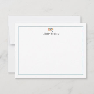 Carte De Correspondance Papeterie personnalisée avec bordure bleue de pale
