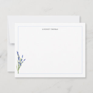 Carte De Correspondance Papeterie personnalisée avec bordure florale à la
