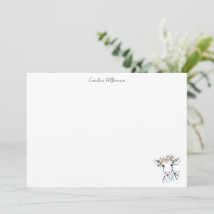 Carte De Correspondance Papeterie personnalisée avec le nom de la génisse