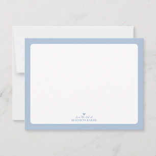 Carte De Correspondance Papeterie personnalisée Cœur simple   Bleu