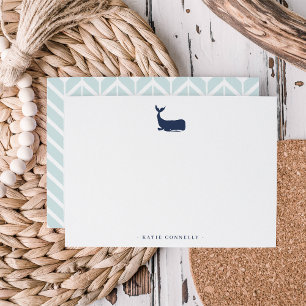 Carte De Correspondance Papeterie personnalisée de la baleine côtière