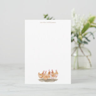 Carte De Correspondance Papeterie personnalisée de poulets Cottagecore mig