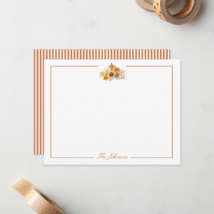 Carte De Correspondance Papeterie personnalisée de Thanksgiving d'automne