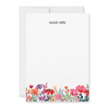 Papeterie personnalisée florale de jardin colorée 