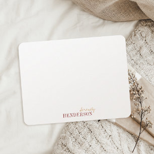 Carte De Correspondance Papeterie personnalisée minimaliste à l'automne
