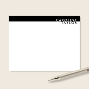 Carte De Correspondance Papeterie personnalisée minimaliste noir et blanc 
