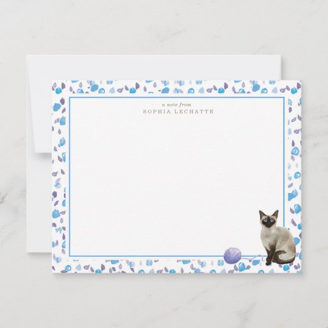 Carte De Correspondance Papeterie personnalisée pour chats de Siamese (Devant)