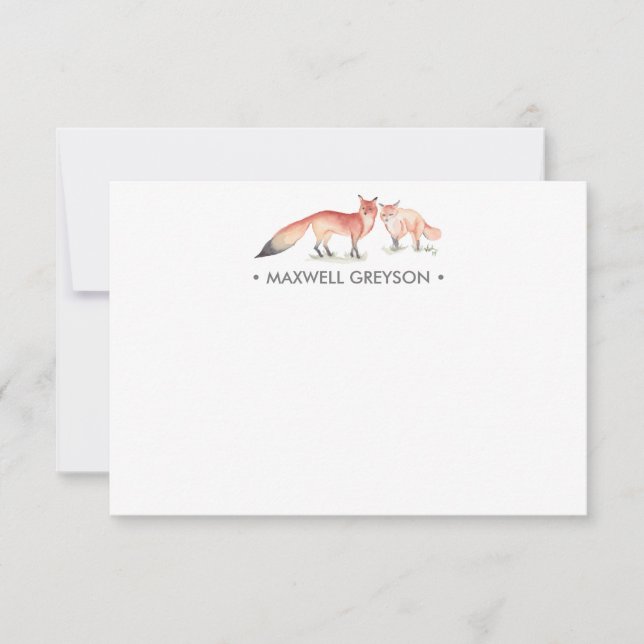Carte De Correspondance Papeterie personnalisée Red Fox Petite (Devant)