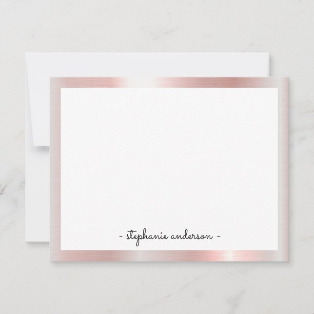 Carte De Correspondance Papeterie personnalisée Rose Gold (Devant)