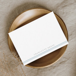 Carte De Correspondance Papeterie personnelle à rayures avec typographie s