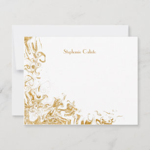 Carte De Correspondance Papeterie personnelle moderne Liquid Gold Abstrait