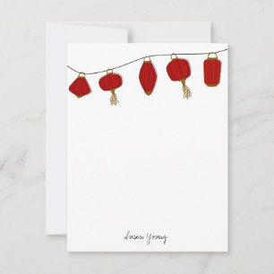 Carte De Correspondance Papeterie personnelle Red Lanterns, 4,25x5,5