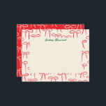 Carte De Correspondance Papeterie personnelle rubans rouges et crème simpl<br><div class="desc">Un motif de rubans dessinés à la main, simples et doux, de couleur rouge cerise festive sur fond blanc chaud donne à cette carte de correspondance personnelle à plat un air insouciant et féminin, parfaite pour envoyer des remerciements de vacances post-Noël ou comme cadeau de remerciement personnalisé, saisonnier et festif....</div>