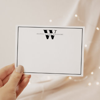 Carte De Correspondance Papeterie simple Monogramme simple