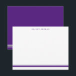 Carte De Correspondance Papeterie simple pour hommes, trois bandes, violet<br><div class="desc">Ce design comporte 3 bandes en bas de la carte et un espace pour un nom. Cliquez sur le bouton Personnaliser si vous souhaitez déplacer/redimensionner les images et modifier davantage le texte ! Des variations de ce design, des couleurs supplémentaires, ainsi que des produits coordonnés sont disponibles dans notre boutique,...</div>