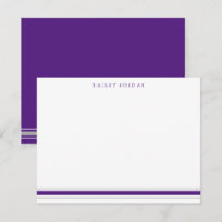 Papeterie simple pour hommes, trois bandes, violet