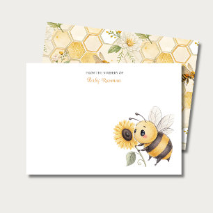 Carte De Correspondance Papier à Lettre Fleurs en Nid d'Abeille Nom Person