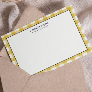 Carte De Correspondance Papier à lettres à carreaux Buffalo aquarelle jaun