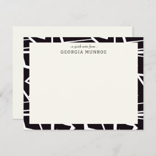 Carte De Correspondance Papier à lettres Abstrait noir personnalisé