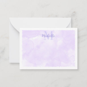 Carte De Correspondance Papier à lettres aquarelle pastel violet monogramm