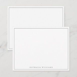 Carte De Correspondance Papier à lettres Gris Personnalisé De Base Minimal