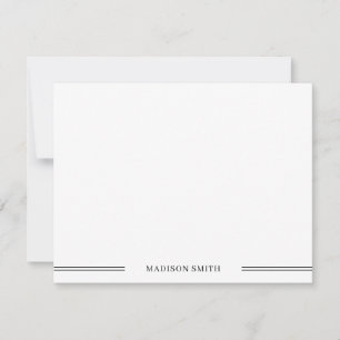 Carte De Correspondance Papier à lettres minimaliste noir