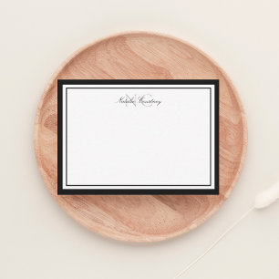 Carte De Correspondance Papier à lettres minimaliste noir avec monogramme