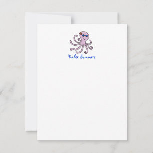 Carte De Correspondance Papier à lettres Octopus, 4.25x5.5