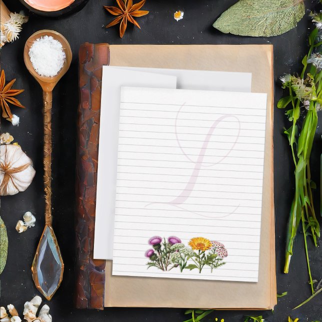 Carte De Correspondance Papier à lettres personnalisé avec initiale unique (Créateur téléchargé)
