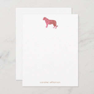 Carte De Correspondance Papier à lettres personnalisé Simple Pink Tiger Ar