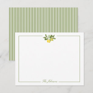 Carte De Correspondance Papier à lettres personnalisées à rayures vertes