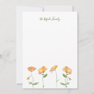 Carte De Correspondance Papier à lettres personnalisées Aquarelle Orange