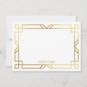 Carte De Correspondance Papier à lettres personnalisées Art Déco Gold Fram
