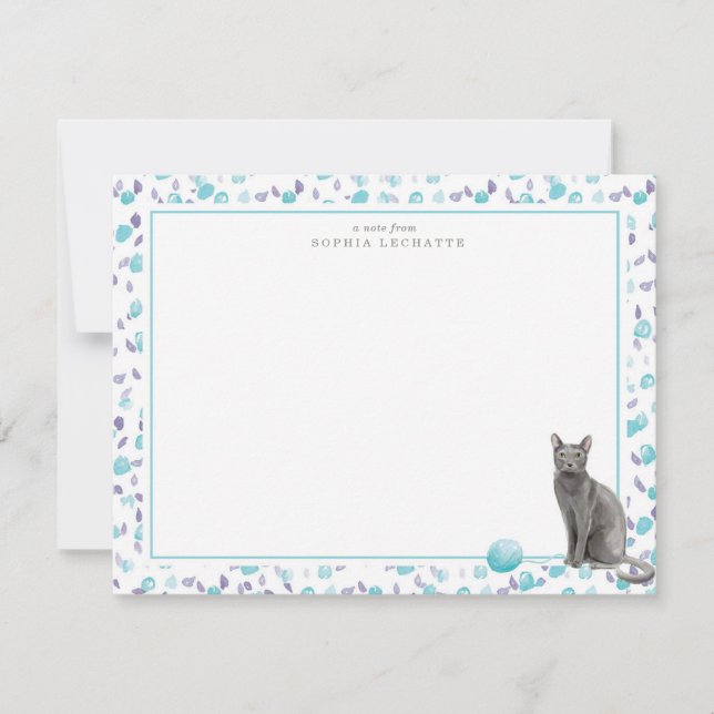 Carte De Correspondance Papier à lettres personnalisées Blue Russian Cat (Devant)