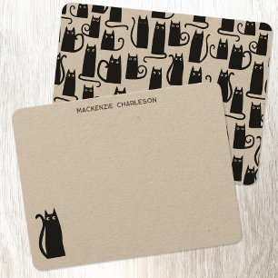 Carte De Correspondance Papier à lettres personnalisées en chat noir