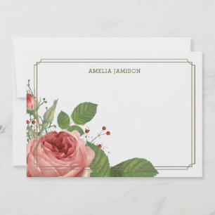 Carte De Correspondance Papier à lettres personnalisées en fleur de rose C