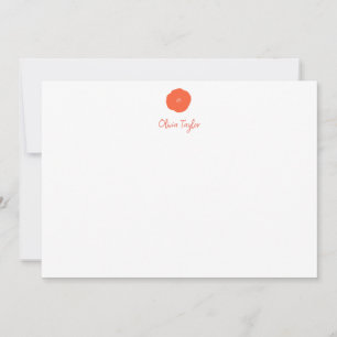 Carte De Correspondance Papier à lettres personnalisées minimaliste Orange