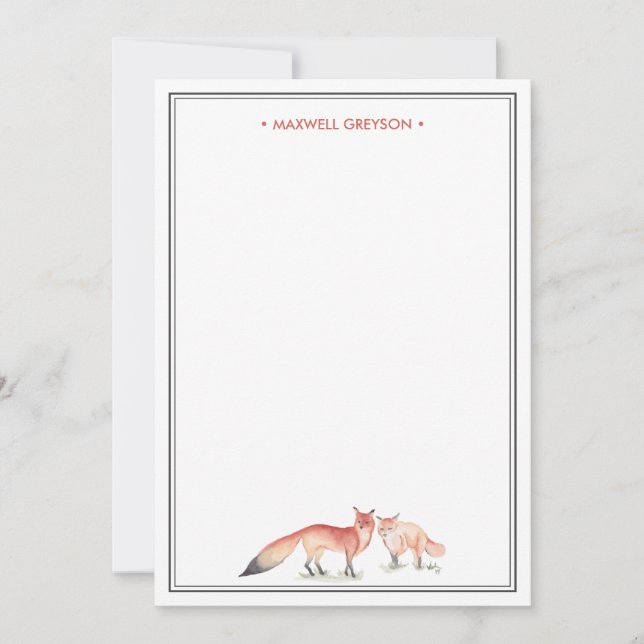 Carte De Correspondance Papier à lettres personnalisées Red Fox (Devant)
