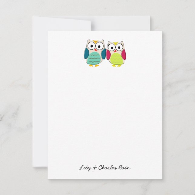 Carte De Correspondance Papier à lettres personnel Cute Owl (Devant)
