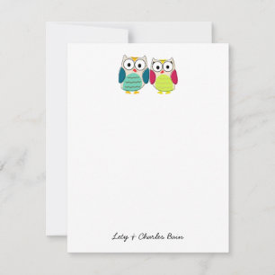 Carte De Correspondance Papier à lettres personnel Cute Owl