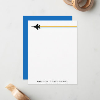Carte De Correspondance Papier à lettres personnel F-15 bleu et jaune