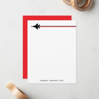 Carte De Correspondance Papier à lettres personnel F-15 noir et rouge