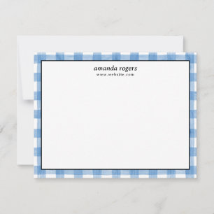 Carte De Correspondance Papier à lettres rustique bleu avec monogramme en