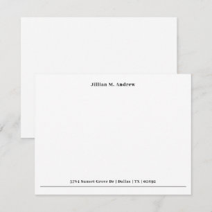 Carte De Correspondance Papier à lettres simple monogramme avec adresse de