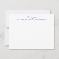 Papier à Merci de script violet de couple nouvelle