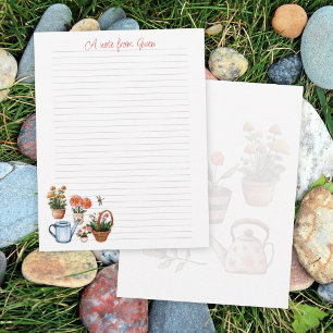 Carte De Correspondance Papier de note personnel ligné pour le jardinage d