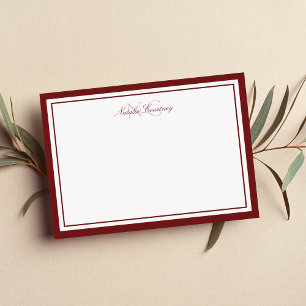 Carte De Correspondance Papier Minimaliste Monogramme Double Bordure Marro