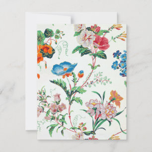 Carte De Correspondance Papier peint floral victorien Fleurs sauvages Fran
